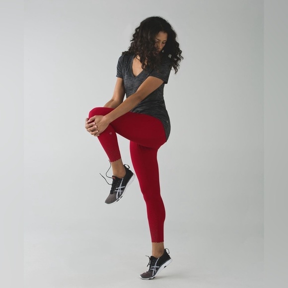 lululemon athletica Pants - Lululemon - Casual Tight Stuff Tight *Reflective Vibrant Red Leggings in Size 6